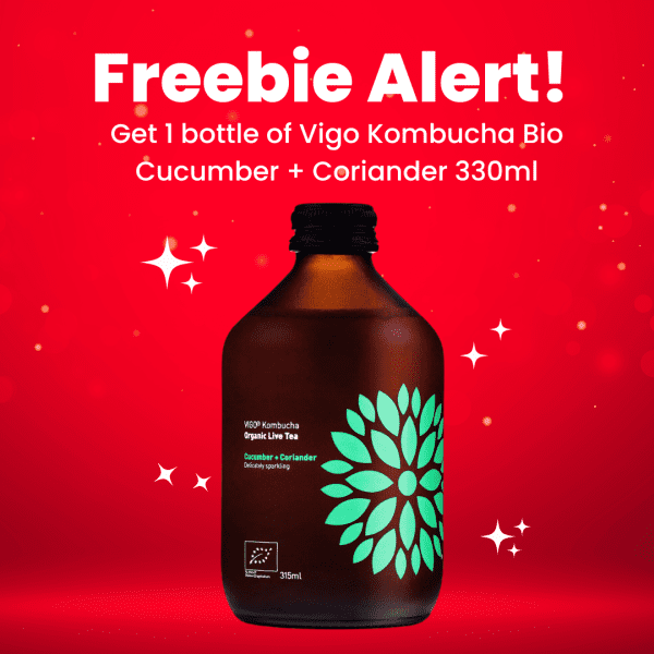 FREE Vigo Kombucha Bio Cucumber + Coriander 330ML